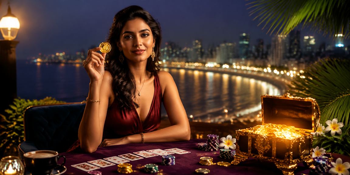 Player enjoying Teen Patti live casino game on Mumbai Marine Drive